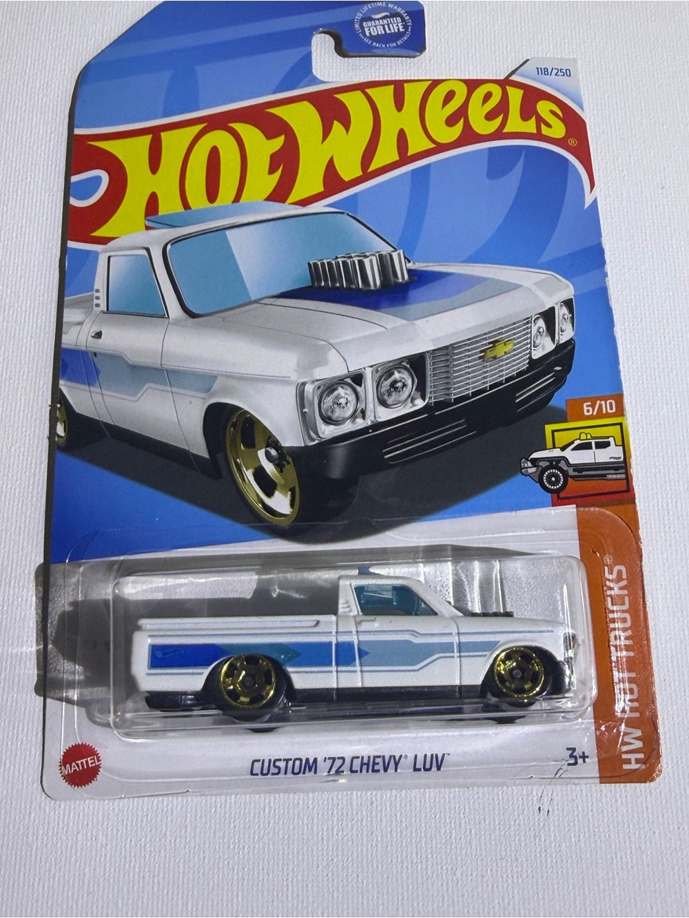 New Look White & Blue Hot Wheels Custom '72 Chevy LUV Toy Truck